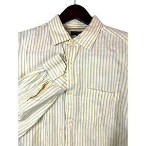 Banana Republic Classic Men's Linen Cotton Striped Button Down Shirt L
